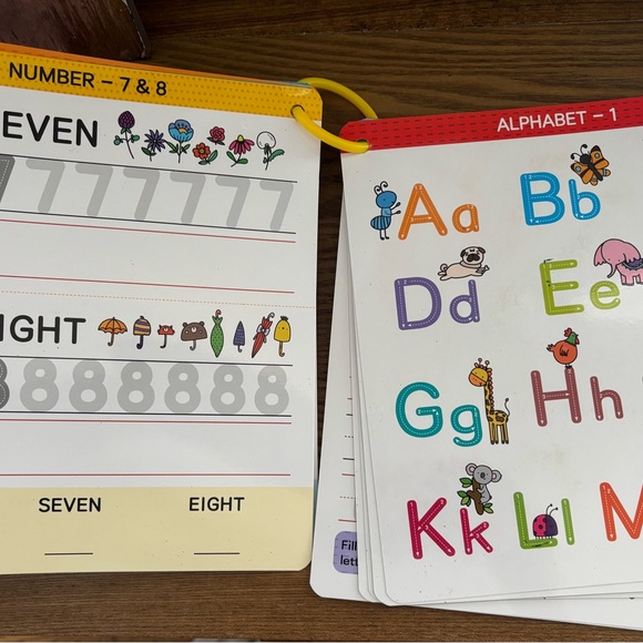 Pre-K Wipe Off ABC Workbook & Math, Letters, Word, Game Cards Learning Fun Set - Picture 4 of 15